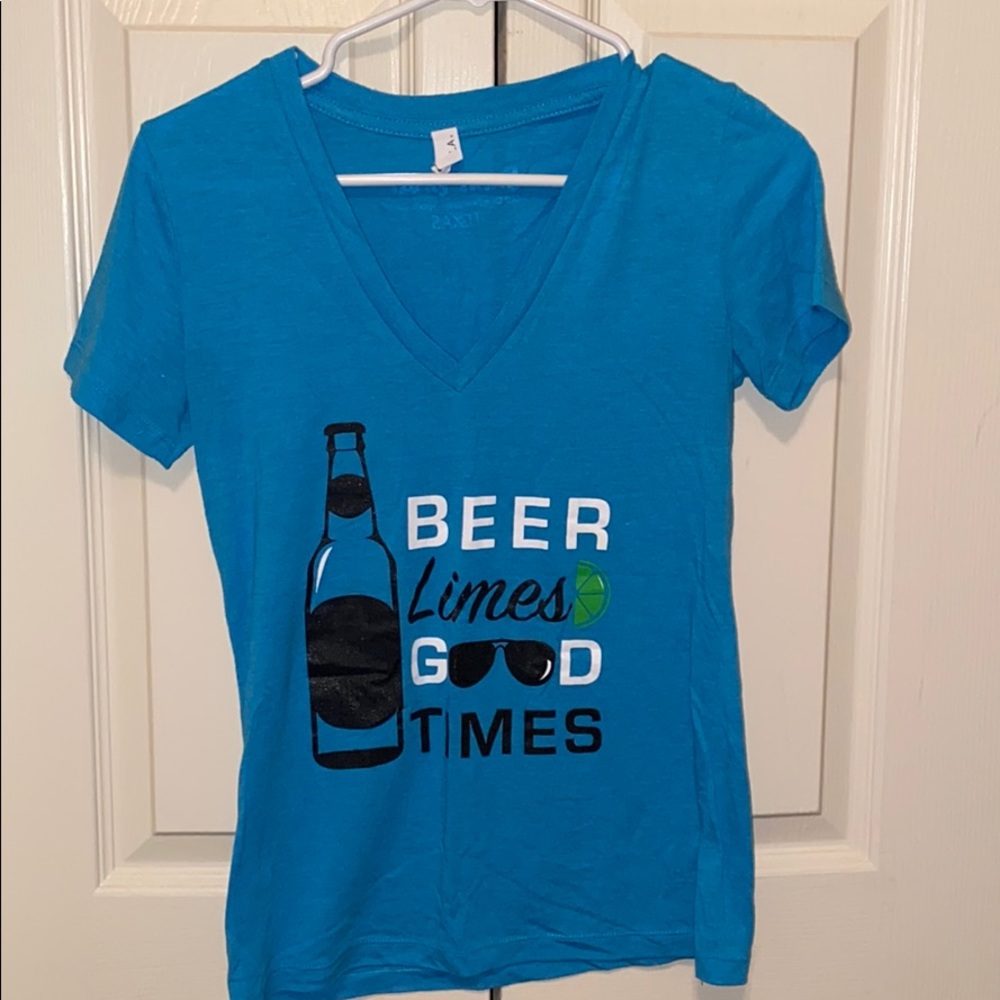 V-neck “ beers limes and good times”